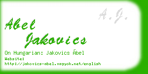 abel jakovics business card