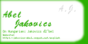 abel jakovics business card